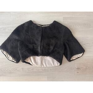 Mike Benet Formals Vintage Girls Size 7 Faux Fur Shrug Cape Jacket